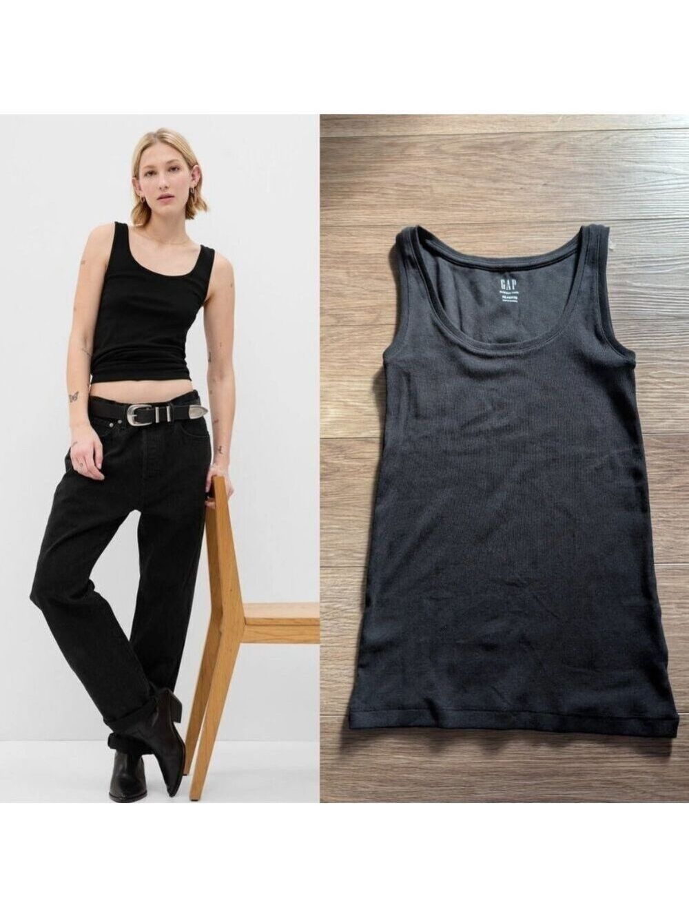 Gap | Modern Tank Top in Black (XS/Petite)